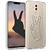 Produktbild kwmobile Huawei Mate 20 Lite Hülle - Handyhülle für Huawei Mate 20 Lite - Handy Case in Handzeichen Peace Design Schwarz Transparent