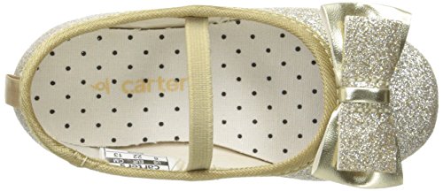 Carter's Girls' Bigbow Flat, Light Gold Glitter, 5 M Us Toddler #TOP4