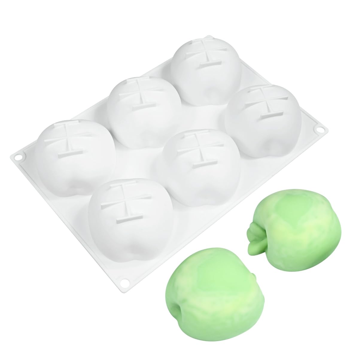 Moules 3D en silicone pour gâteau mousse, moule de cuisson anti-adhésif de qualité alimentaire pour dessert français, fondant, pâtisserie et chocolat (G_ pomme)