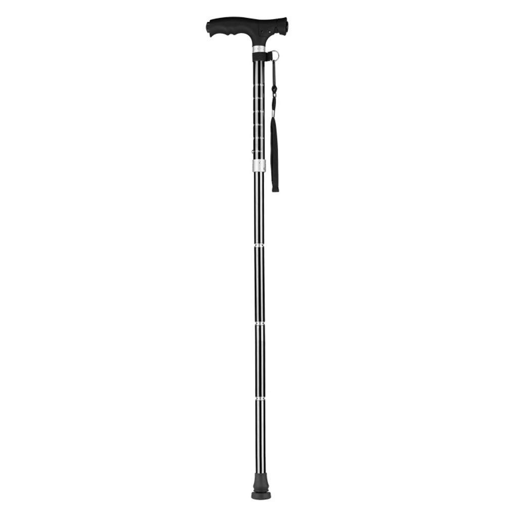 Bastón Plegable con luz LED, muleta de Viaje para aleación de Aluminio Ajustable, Ayuda para Caminar Flexible y Duradera, Fuerte, Ligero y Antideslizante Interesting