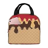 Lunchtasche Schokoladenwaffel Picknick-Handtasche Jungen Wasserbeständige Thermal Lunch Tasche, Für Unterwegs, Arbeit, Einkau, Picknick