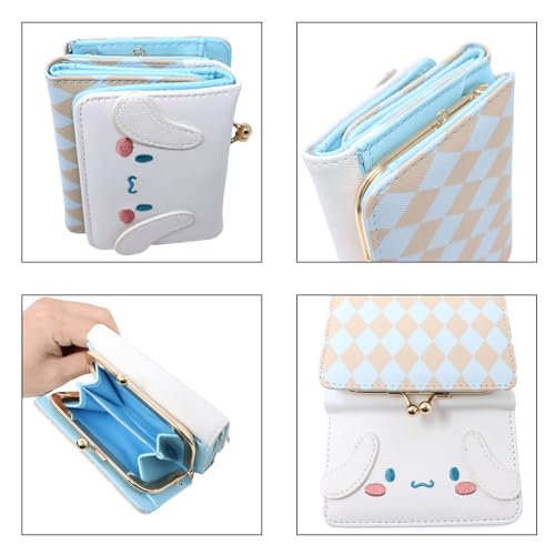 Honbay Fashion Cute Cartoon Wallet, Small Wallet, Women Ladies Short Wallet, PU Leather Tri-fold Wallet, Money Bag, Coin Cash Cards Pouch Purse, Kiss Lock Change Purse Clutch Purse 5
