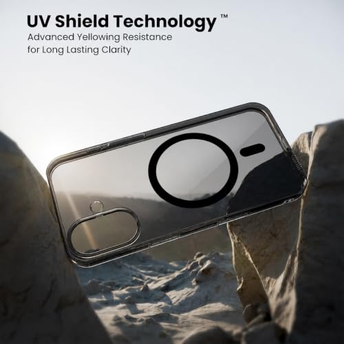 Image of Elzzi Anti Scratch Semi Translucent Cover for iPhone 16 Case, Premium PC + TPU Magnetic Phone Cases Drop Proof, Compatible with Magsafe Slim Never Yellowing Shockproof