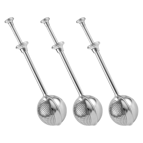 LOORGVEL Lot de 3 Tamis à Farine en Acier Inoxydable Saupoudreuse à Sucre Glace à Mailles Fines Tamis à Épices Portatif pour Pâtisserie Cuisine Distributeur Précis pour Farine et Sucre
