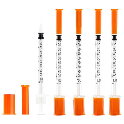 U-100 Syringes with Needle 1ml/cc 30G 5/16″ (8mm)，individual packing (50)
