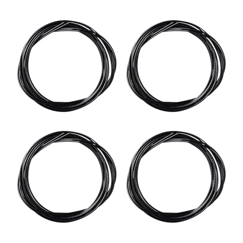 WLICCHS 4 cordones de 140 cm con cierre giratorio automático para cuerda de repuesto Boa, alambre de metal, sin ataduras, color negro para zapatillas de senderismo al aire libre, zapatillas deportivas