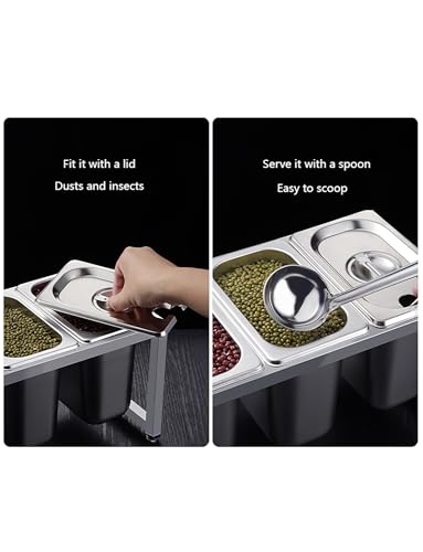 Dispensador de condimentos de acero inoxidable con soporte integrado para salsas, especias, almacenamiento duradero de cocina para restaurantes, bares, catering