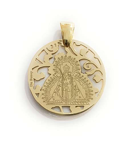 Médaille Vierge de la Tête symbole de foi et protection en argent doré