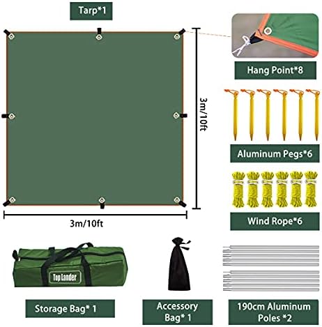 Top Lander Tent Tarp Poles Folding Adjustable Dual Size Tent Accessories for Headroom Canopy Porch Awning Sun Sails