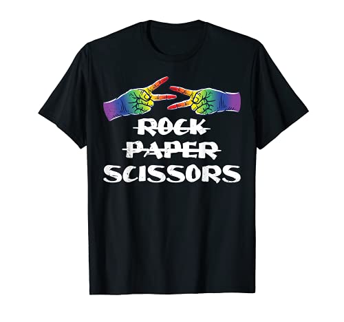 Rock Paper Tijeras Divertido Juego Lesbiano Pride LGBT Camiseta