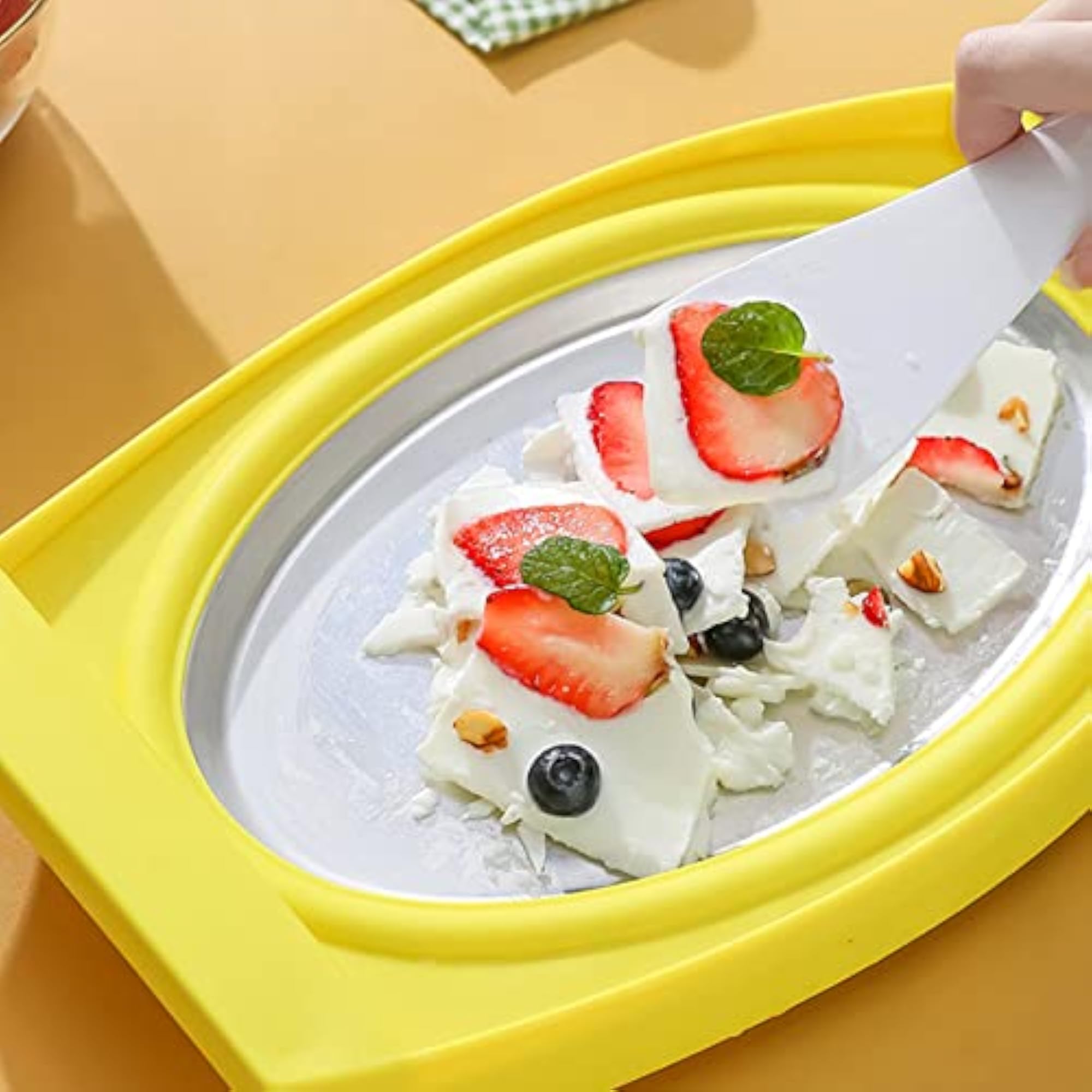 Rolled Ice Cream Maker, Simple Cleaning Practical Ice Cream Roller Plate