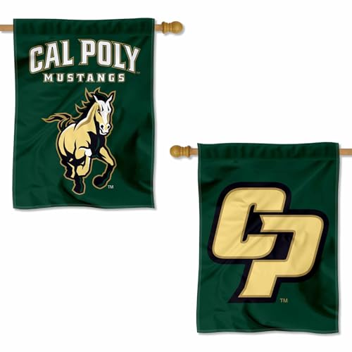 Cal Poly Mustangs Wordmark Double Sided House Banner Flag