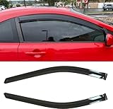 VICOJETOR Rainproof Side Window Wind Deflectors for Fiat 500 2011-2019, Tape-on Sun Rain Guard