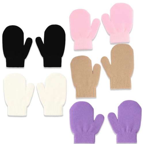WORUIB Kids Gloves Toddler Mittens5 Pairs Baby gloves for 12-18 Months Soft Finger Gloves for Boys and Girls Warm Mittens for Age 2-3