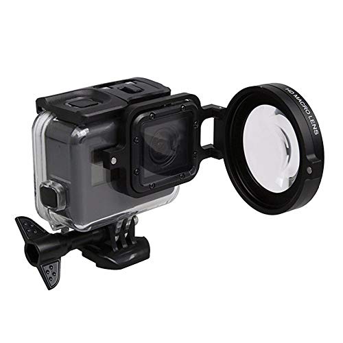 QKOO for GoPro Hero 8 Black Original Waterproof Housing Case 58mm 16X Macro Lens Close-up Filter + Lens Adapter Ring Lens Cap Kit