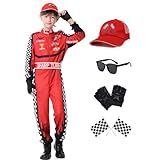 Matériau de qualité supérieure : deguisement pilote de course de voiture de course est fabriqué en fibre de polyester de haute qualité, confortable et respirante.