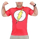 DC Comics The Flash Men's Performance Compression Athletic T-Shirt (Adult X-Large) Red