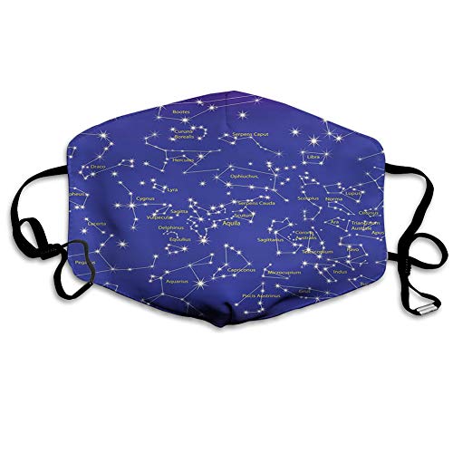 Comfortable Printed mask,Astronomy Science Names of Stars Zodiac Signs...