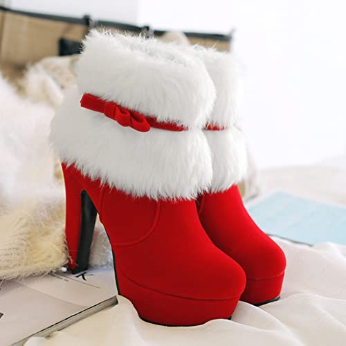 Women's Fur Lined Christmas Ankle Boots3