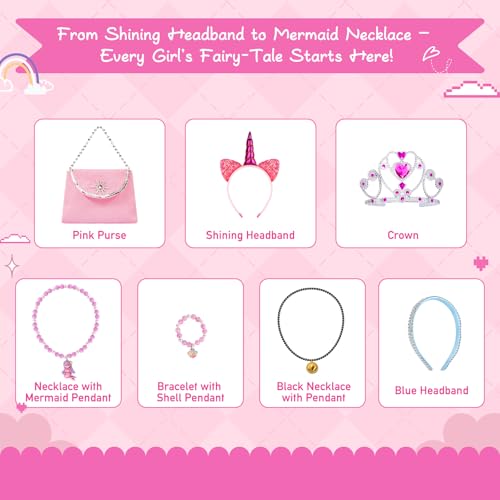 Meland Princess Dress Up Trunk for Girls 3-8, 16PCS Princess Toys Set, Pretend Play Gift for Birthday, Christmas, Halloween by Meland - Image 5