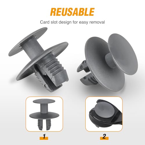 GOOACC 175Pcs Radiator Housing Push-Type Retainer - 17 Sizes Bumper Scuff Plate Trim Retainer Hood Insulation Cowl Grille Retainer and Fasteners Remover for Mercedes Benz Audi Chrysler Dodge by GOOACC - Image 4