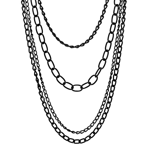 Collier Cascade Multi Couches Gourmette Finition Haute Qualité Style Biker - 2