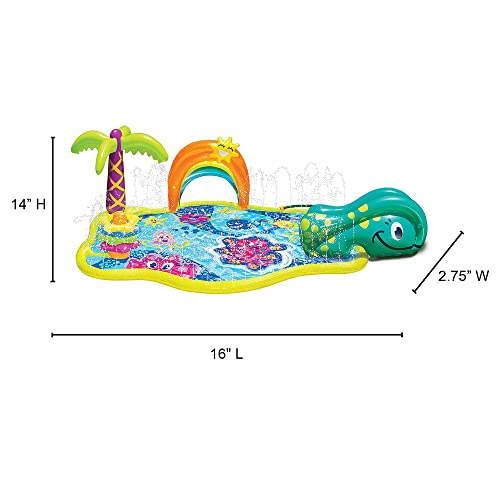 image for Banzai Splish 'N Splash Kids Inflatable Outdoor Water Park Play Mat wi