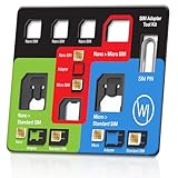 Wicked Chili, Set Adattatore per SIM 4 in 1 (Nano, Micro, Standard, Eject Pin) per Cellulare, Smartphone e Tablet.