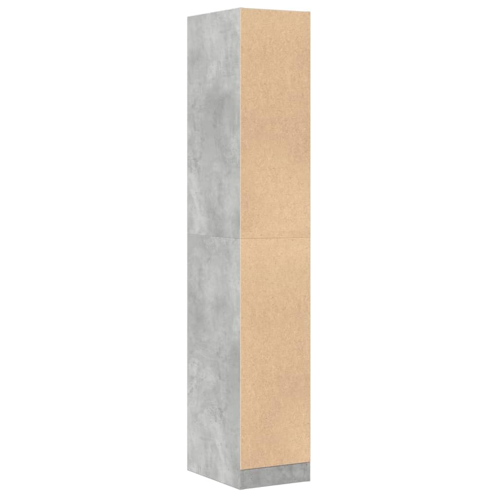 vidaXL Apothekenschrank, betongrau, 30 x 41 x 174,5 cm, Spanplatte, Apothekenschrank, Apothekenmöbel, Schrank mit Schubladen für Apotheken