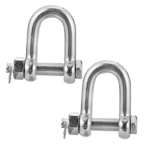 CHILDWEET 2 Piezas Encadenar Chain Aprobado Plata Bucle Cable Armario rizar grilletes de Metal Duradero grilletes metalicos grillete en Forma de Herradura Acero Inoxidable Silver