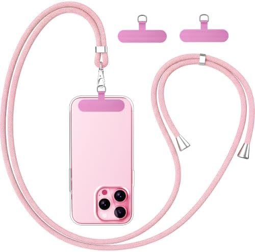 caslord Handyband Universal mit 2 Stück Universelles Patch | 160cm | Handy Lanyard mit Hülle kombinierbar | Einstellbar und Abnehmbar | für Sport Reisen und Babypflege