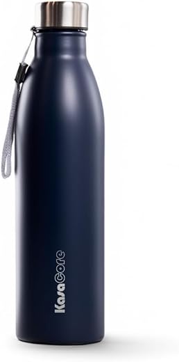 KasaCore Stainless Steel Water Bottle 1000 ml Leakproof Steel Fridge Bottle Rust Proof Lightweight Single Wall Bottle for 
