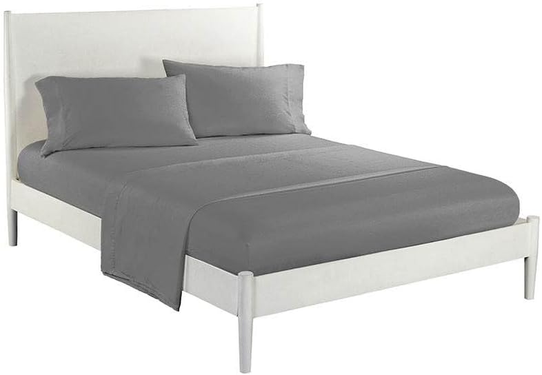 Luxery - Juego de sábanas tamaño Queen, algodón egipcio suave, sábanas refrescantes, juego de 4 piezas para hoteles y viviendas, color gris oscuro