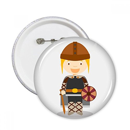Badge viking bouton rond en suède XXL - Idée cadeau originale décoration 5 pièces