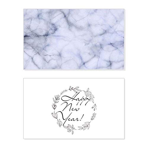 Elegante tarjeta de felicitación de año nuevo con ilustración artística en blanco premium