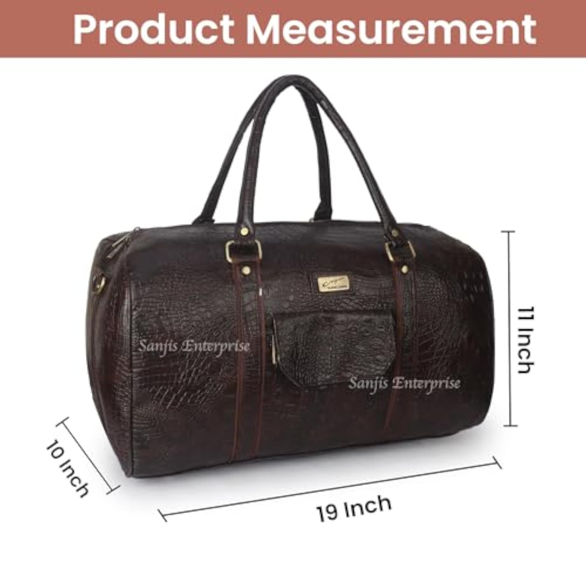 Premium Leatherette Travel Gym Weekender Duffle Bag, Large Capacity