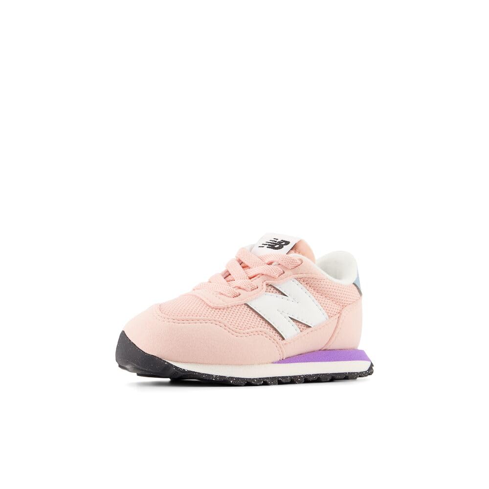 New Balance Kids 237 Bungee Sneaker, PINK/VIOLET CRUSH, 3 W Infant (0-12 Months)