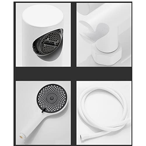 Douche Multifonction et Robinet Mitigeur Bain-Douche Laiton Blanc avec inverseur rapide