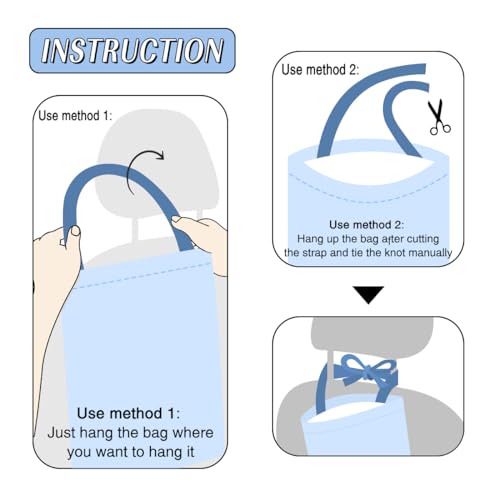 Image of Car Trash Bag Hanging No Snap Small Garbage Bag for Car Back Seat Cute Printed One-handed Strap Trash Bags Car Accessories-Panda Car Trash Bags