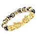 ciriQQ Pulsera Pi Xiu Feng Shui de obsidiana negra ajustable elástica para...