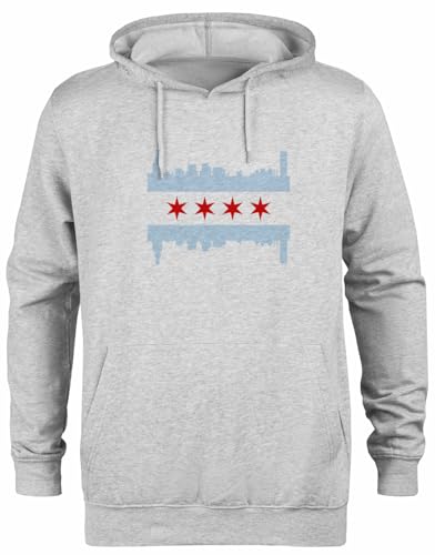 Pull à capuche Chicago gris idéal pour vos sorties urbaines et soirées décontractées