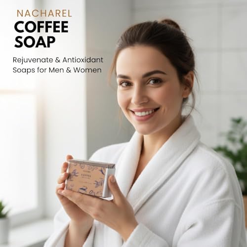Image of Coffee Soap | Pure & Gentle Bathing Bar for Glowing Skin | Nourishing & Aromatic Soaps for Men & Women | Exfoliating & Antioxidants Cleansing Bar| Soap for All Skin Types | Pack Of 3
