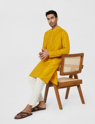 Image of Amazon Brand - Symbol Men Festive Printed Long Kurta (Regular Fit)