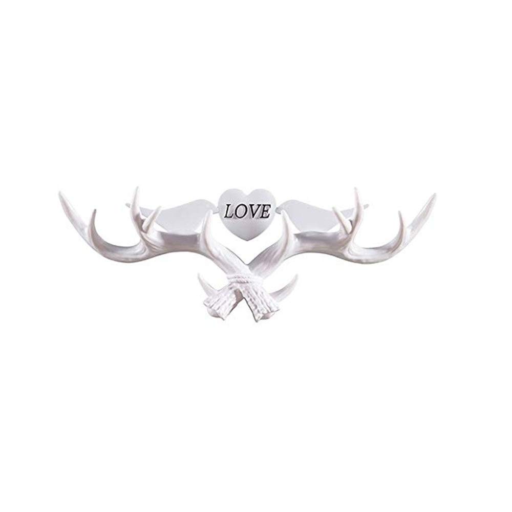 Wall Mounted Coat Rack Hook-Free Punching European Antlers Porch Shelf Decorative Wall Hooks Wall Fitting Room Hook Clothes Coat Hanger Rack Key Holder Jewellery Display Rack for Living Room Kitchen B