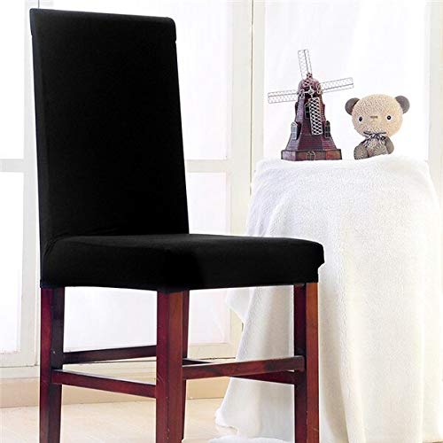 Housses de Chaise Moderne élastique Cuisine siège Cas Impression Florale Housses de Chaise pour Salle à Manger Banquet de Mariage hôtel Taille Universelle Noir Cover