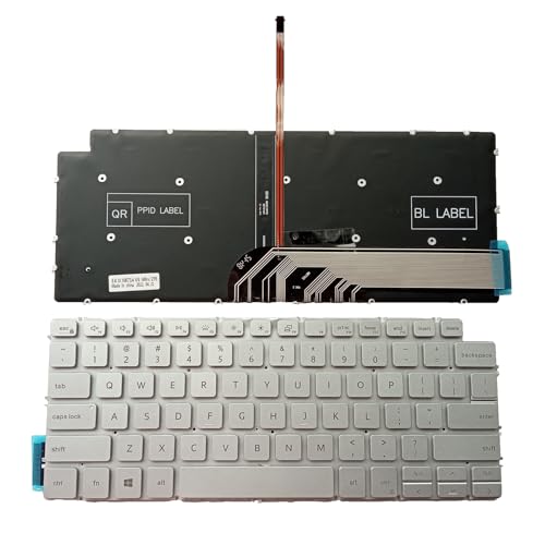 Clavier US rétroéclairé argent pour Dell Inspiron 13 5390 7391 et Inspiron 14 7490