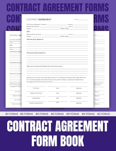 Contract Agreement Form Book: Contractor General Agreement Forms For Business,