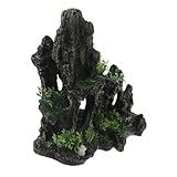 HANABASS Decoración Acuario Piedra Resina Artificial con Cueva para Camarones Refugio para Cría Rocalla Simulada para Paisaje Acuático y Pequeños