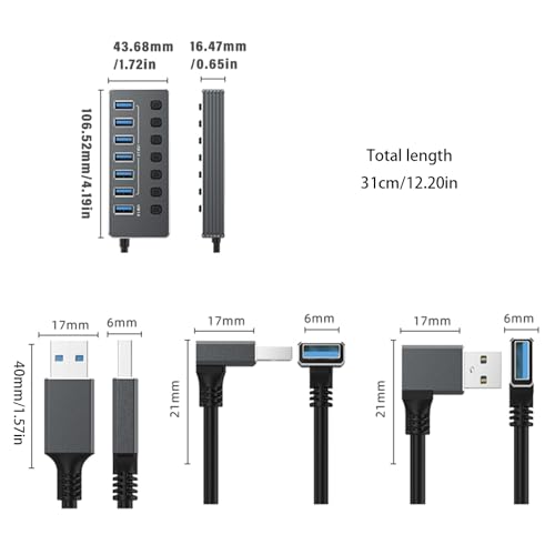 Concentradores USB de 7 puertos ordinarYone para organizar los cables de tu escritorio 7