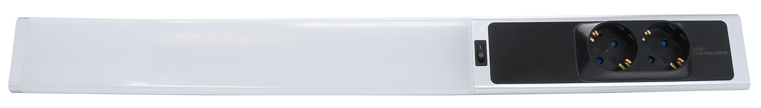 Bold Luminaria LED para Debajo del Armario de Cocina con 2 Tomas (1750 lúmenes | 18 W | 4000k Blanco Neutro | IP20 | 60 cm de Longitud)